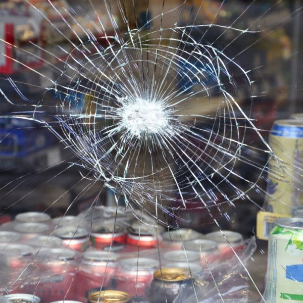 cracked storefront window, Emergency Glass Repair Services in Browns Point