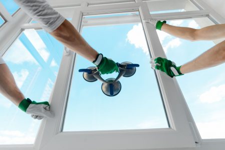 Professionals installing a new glass window, Window Replacement Services in Federal Way, Window Replacement Solutions in Fox Island, Window Pane Replacement Services in Fife